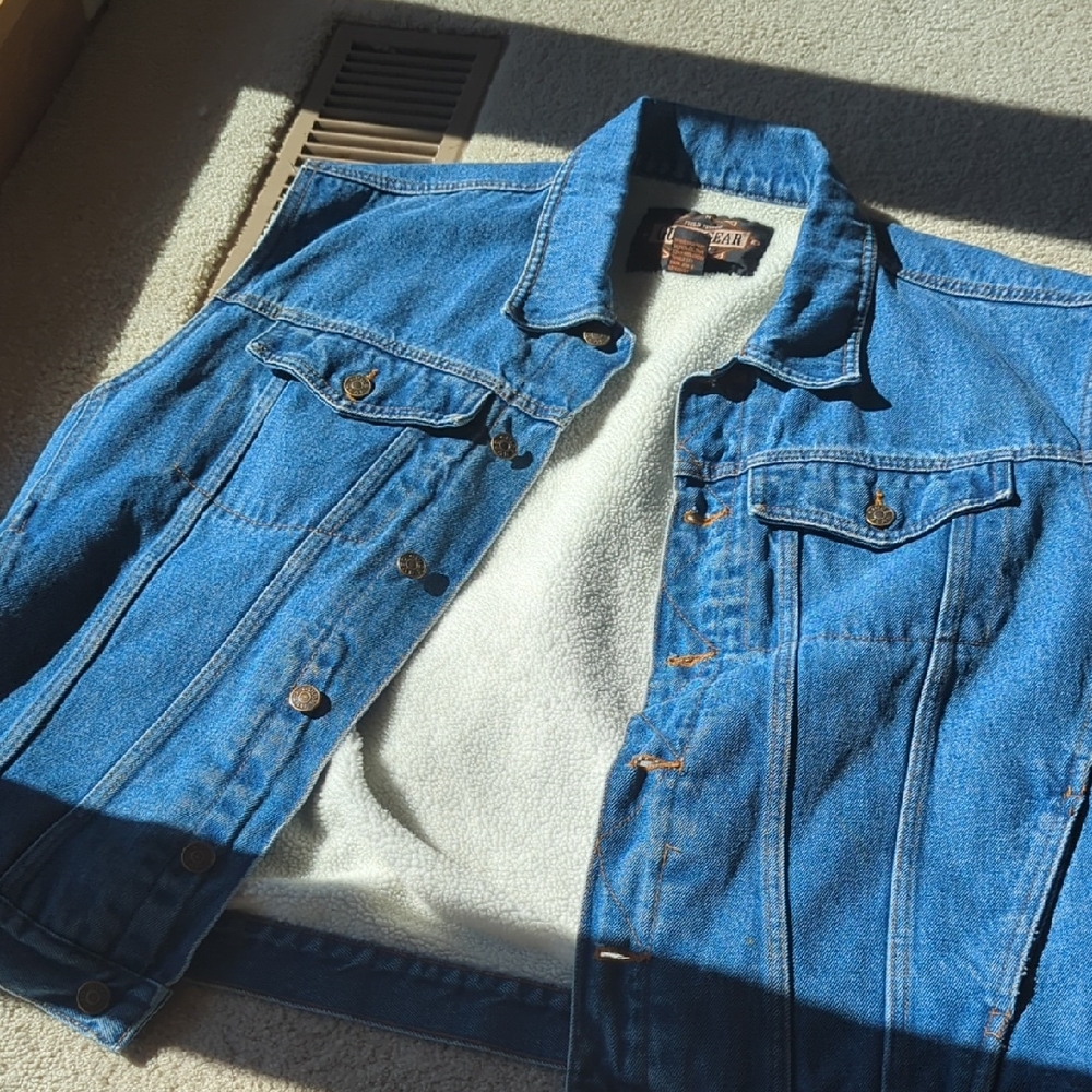 Men's Vintage Fleece Lined Denim Vest